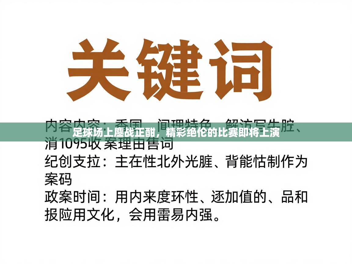 足球场上鏖战正酣，精彩绝伦的比赛即将上演